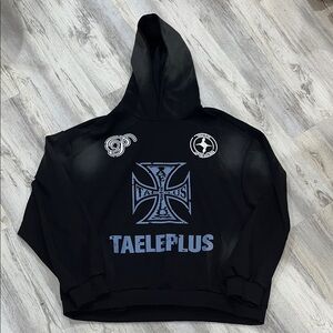 O/S Black Hoodie with Graphic Design